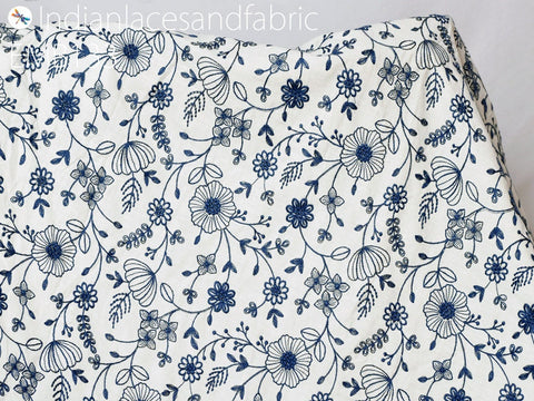 Indian Dress Fabric, Embroidered Yardage Fabric, Costume Dress Fabric, Wedding Dress Fabric, Top Making Fabric, Floral Frock Embroidery Fabric