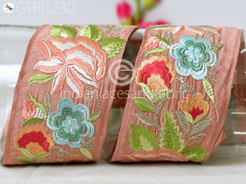 9 Yard Indian 6cm Embroidered Fabric Ribbon Trim Decor Embellish Cushion DIY Crafting Sewing Sari Border Wedding Saree Tape Embroidery Dress