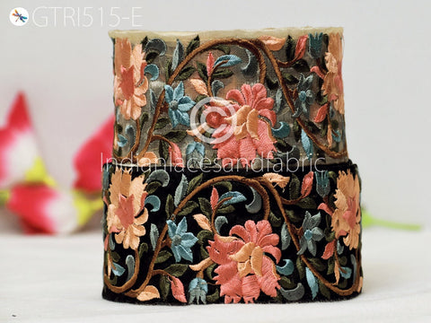 9 Yard Wholesale 6cm Peach Indian Decorative Embroidery Costume Trim Craft Sewing Saree Dress Making Indian Sari Border Embroidered Ribbon