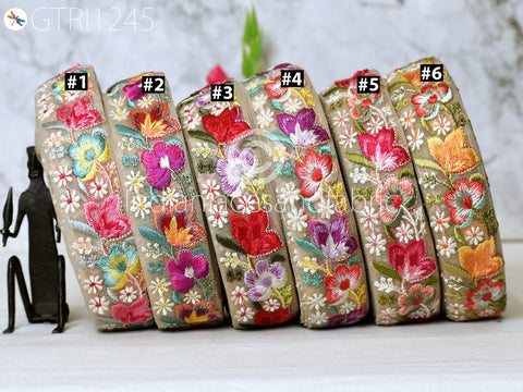 9 Yard Indian 4cm Embroidered Trim Embroidery Dress Embellishment Fabric Ribbon Trim Cushions DIY Crafting Sari Border Wedding Saree Sewing