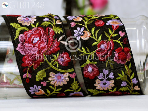 9 Yard Indian 6cm Embroidered Trim Drapery Embellishments Hats Bag Saree Trimming Decorative Ribbon Crafting Sewing Sari Borders Home Decor