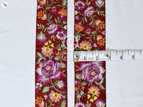 9 Yard Indian 6cm Embroidered Trim Drapery Embellishments Hats Bag Saree Trimming Decorative Ribbon Crafting Sewing Sari Borders Home Decor