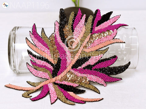 Beaded Patches Appliques Embroidery Sew on Patch, Handcrafted Appliques, Applique for dress, Christmas applique