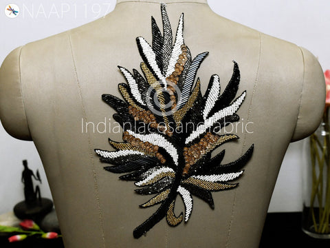 Floral Design Appliques sequins Work Applique Handcrafted Scrap booking beaded Patches Applique for dress, Christmas applique
