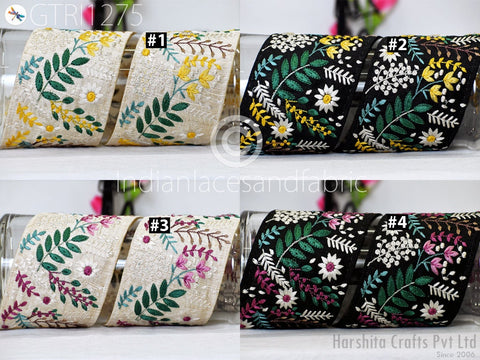 9 Yard Embroidery Fabric 9cm Trims Indian Wear Laces Sari Border Embroidered Ribbon Decorative Sewing Saree Dresses Trimmings Home Decor