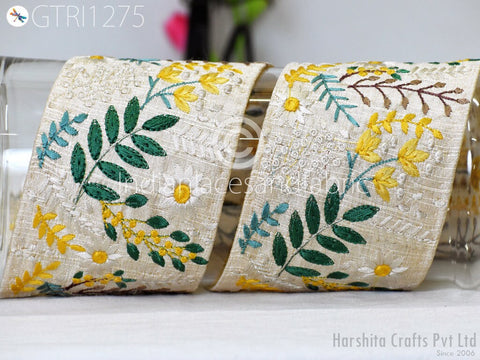 9 Yard Embroidery Fabric 9cm Trims Indian Wear Laces Sari Border Embroidered Ribbon Decorative Sewing Saree Dresses Trimmings Home Decor