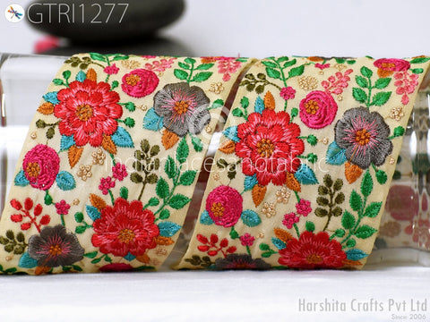 9 Yard Pink Indian Embroidered Fabric 3 Mm Trim Decor Sari Border DIY Crafting Saree Sewing Trim Embellishments Beach Bag Cushions Ribbons