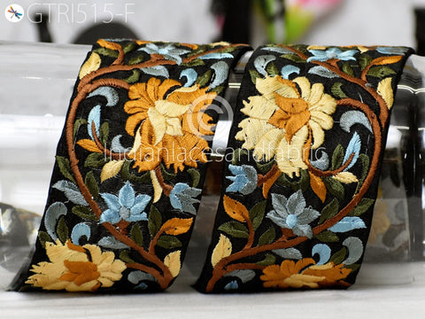 9 Yard Yellow 6cm Indian Decorative Embroidery Fabric Trim Dress Embellish Tapes Crafting Sewing Saree Indian Sari Border Embroidered Ribbon