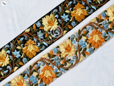 9 Yard Yellow 6cm Indian Decorative Embroidery Fabric Trim Dress Embellish Tapes Crafting Sewing Saree Indian Sari Border Embroidered Ribbon