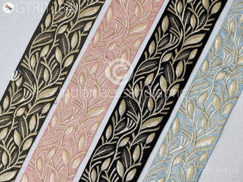 9 Yard Indian 6CM Embroidered Trim Embellishment Sari Border Embroidery Saree Ribbon Cushions Home Décor Sewing Clothing Costumes Trimmings