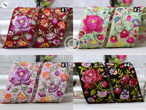 9 Yard Indian 6cm Embroidered Trim Drapery Embellishments Hats Bag Saree Trimming Decorative Ribbon Crafting Sewing Sari Borders Home Decor