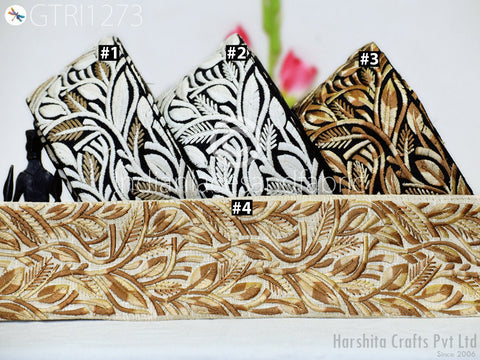 9 Yard Indian 6cm Embroidered Trim Embellishment Sari Border Embroidery Saree Ribbon Cushions Home Décor Sewing Clothing Costumes Trimmings