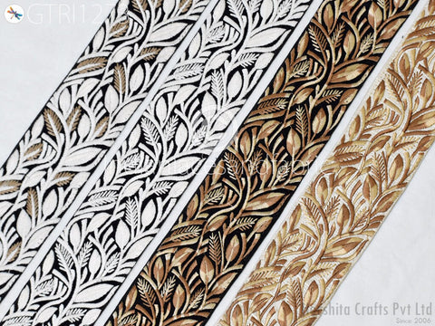 9 Yard Indian 6cm Embroidered Trim Embellishment Sari Border Embroidery Saree Ribbon Cushions Home Décor Sewing Clothing Costumes Trimmings