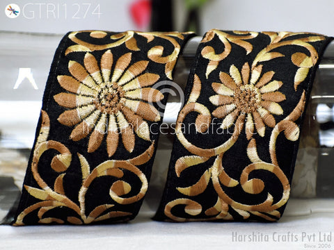 9 Yard Indian 6 cm Embroidered Trim Embellishment Sari Border Embroidery Saree Ribbon Cushions Home Décor Sewing Clothing Costumes Trimmings