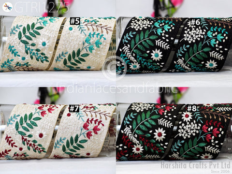 9 Yard Embroidery Fabric 9cm Trims Indian Wear Laces Sari Border Embroidered Ribbon Decorative Sewing Saree Dresses Trimmings Home Decor