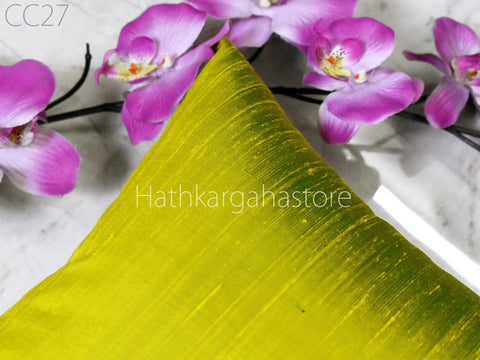 Dupioni Silk Cushion Cover, Handmade Throw Pillow, Decorative Home Decor Pure Silk Pillow Cover