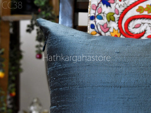 Dupioni Pure Silk Cushion Cover Handmade Throw Pillow sofa cushion cover square pillow covers 20x20 pillow cover