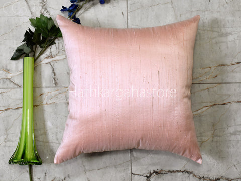 Pink Dupioni Silk Cushion Cover Handmade Throw Pillow Decorative Home Decor Pure Silk Pillow Cover