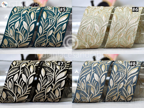 9 Yard Indian 6CM Embroidered Trim Embellishment Sari Border Embroidery Saree Ribbon Cushions Home Décor Sewing Clothing Costumes Trimmings