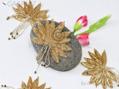 Floral Design Appliques in Beaded applique Decorative Handmade Patches Embroidered Bridal Appliques