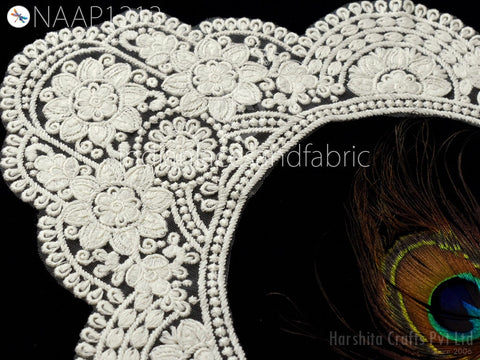 Dyeable Neckline Patch Handmade Indian Clothing Accessories DIY Crafting Collar Applique Wedding Costumes