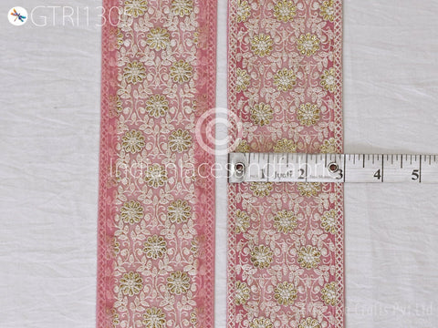 9 Yard Indian 78mm Embroidered Trim Embellishment Sari Border Embroidery Saree Ribbon Cushions Home Décor Sewing Clothing Costumes Trimmings