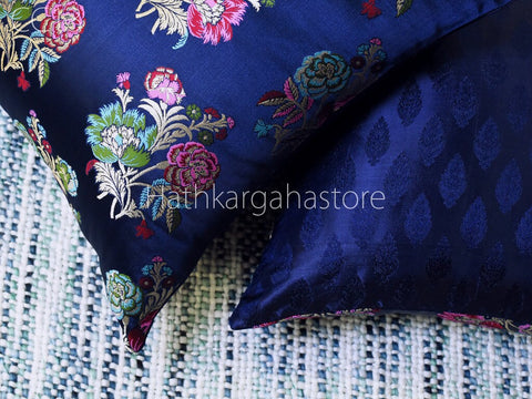 Banarasi Brocade Fabric Cushion Cover Pillow Cover Embroidered Cushions silk pillow cover