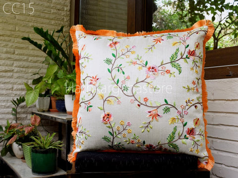 Embroidered Throw Pillow Decorative Home Decor Pillow Cover House Warming Bridal Shower Wedding Gift Cushion Cover