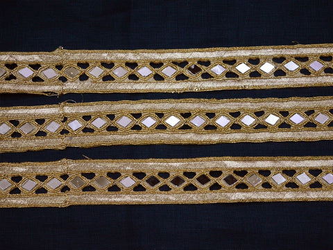 9 Yard Decorative Indian Mirror Kundan Dress 25mm Trim Decor Bags Border Jacket Embellishment Lace Sewing Decorative Costume Sari