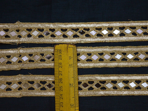9 Yard Decorative Indian Mirror Kundan Dress 25mm Trim Decor Bags Border Jacket Embellishment Lace Sewing Decorative Costume Sari