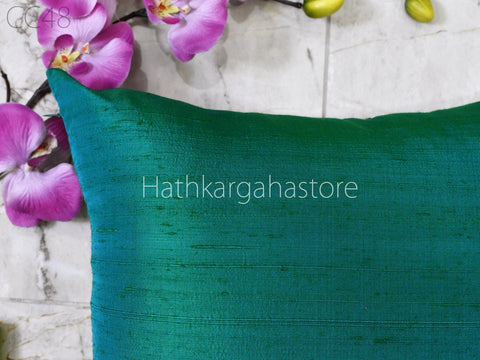 Green Cushion Cover Decorative Home Decor Silk Pillowcase House Warming Bridal Shower Gift Silk Cushion Cover