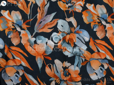 vintage screen printed fabric, flower fabric,, pre shrunk copyright Gabrielle retro fabric, bold floral design, rare fabric, savalux feet