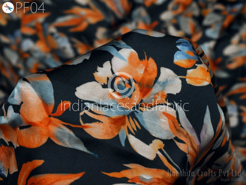 Indian Floral Soft Printed Modal fabric By The Yard Flowy Summer Dresses Shirt Comfortable Clothing Fabric