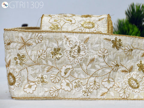 9 Yard Indian 10CM Embellishment Embroidered Fabric Trim Cushion Covers Embroidery Saree Ribbon Sewing Crafting Border Wedding Trim Curtain