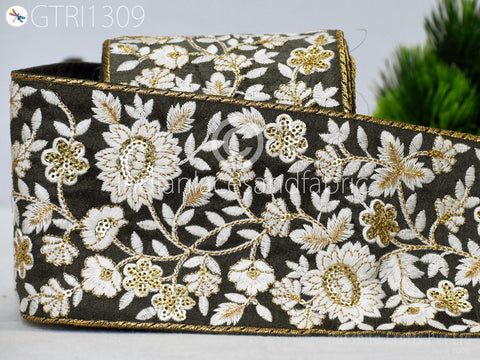 9 Yard Indian 10CM Embellishment Embroidered Fabric Trim Cushion Covers Embroidery Saree Ribbon Sewing Crafting Border Wedding Trim Curtain