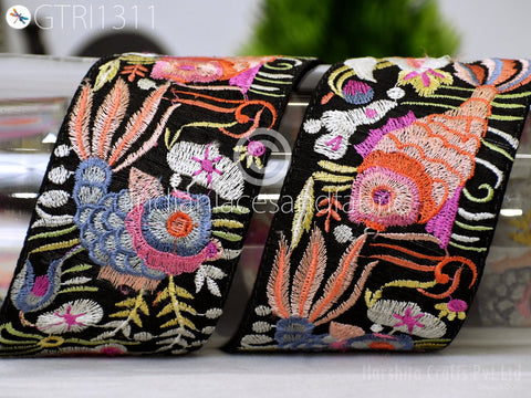 3 Yard Indian Sari Embroidery 7cm Trims Embellishments Saree Ribbons Cushions Sewing DIY Crafting Trimmings Border Curtains Home Décor