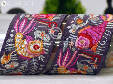 3 Yard Indian Sari Embroidery 7cm Trims Embellishments Saree Ribbons Cushions Sewing DIY Crafting Trimmings Border Curtains Home Décor