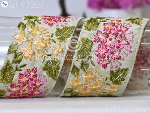 9 Yard Indian 6cm Embroidered Trim Embellishment Sari Border Embroidery Saree Ribbon Cushions Home Décor Sewing Clothing Costumes Trimmings