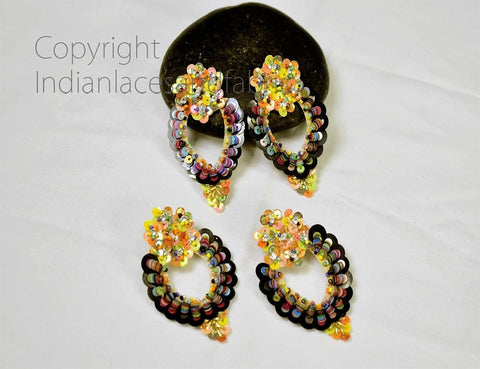 Sequined Handmade Patches Embroidered Indian Sewing Dresses Handcrafted Beaded Patch Crafting Boutique Supplies Appliques