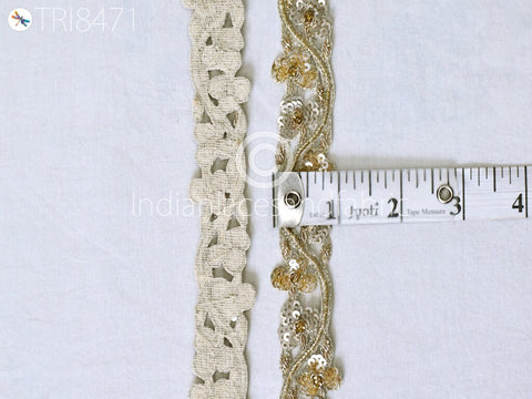 Zardosi Lace, costume lace, Wedding sari lace, 1 Inch Lace, Handmade Border, Decorating footwear lace