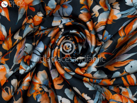 Indian Satin print, floral print, soft cotton fabric, Fabric modern floral fabric Indian print fabric womens dress fabric