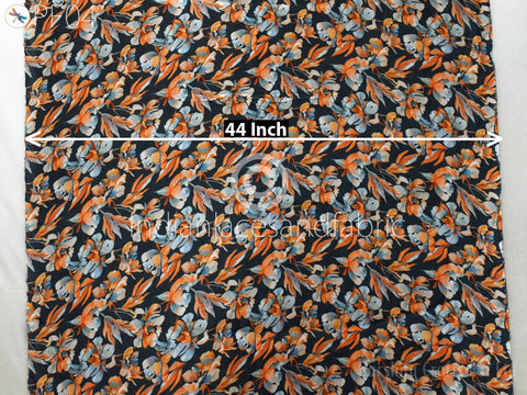 Floral Satin print cotton fabric, summer curtain, kids dress, women's clothing, quilting cotton