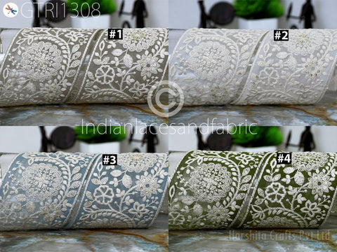 9 Yard Floral 9cm Embroidered Embellishment Border Indian Trim Dress Sari Embroidery Saree Ribbon Cushions Home Décor Sewing Clothing Trim