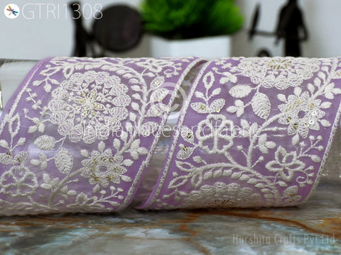 9 Yard Floral 9cm Embroidered Embellishment Border Indian Trim Dress Sari Embroidery Saree Ribbon Cushions Home Décor Sewing Clothing Trim