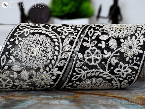 9 Yard Floral 9cm Embroidered Embellishment Border Indian Trim Dress Sari Embroidery Saree Ribbon Cushions Home Décor Sewing Clothing Trim