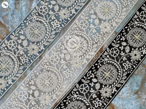 9 Yard Floral 9cm Embroidered Embellishment Border Indian Trim Dress Sari Embroidery Saree Ribbon Cushions Home Décor Sewing Clothing Trim