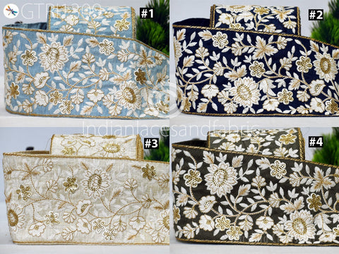 9 Yard Indian 10CM Embellishment Embroidered Fabric Trim Cushion Covers Embroidery Saree Ribbon Sewing Crafting Border Wedding Trim Curtain