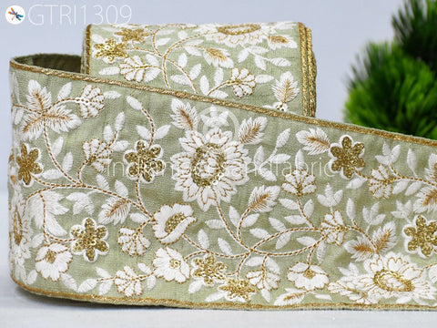 9 Yard Indian 10CM Embellishment Embroidered Fabric Trim Cushion Covers Embroidery Saree Ribbon Sewing Crafting Border Wedding Trim Curtain