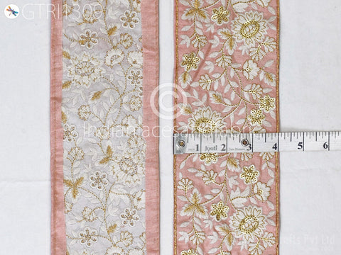 9 Yard Indian 10CM Embellishment Embroidered Fabric Trim Cushion Covers Embroidery Saree Ribbon Sewing Crafting Border Wedding Trim Curtain