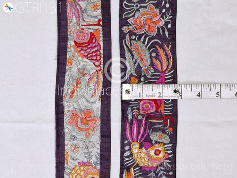 3 Yard Indian Sari Embroidery 7cm Trims Embellishments Saree Ribbons Cushions Sewing DIY Crafting Trimmings Border Curtains Home Décor